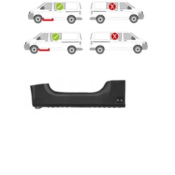 Prah pod dveře levý VOLKSWAGEN TRANSPORTER /MULTIVAN (T5), 04.03-10.09, VOLKSWAGEN TRANSPORTER /MULTIVAN (T5), 10.09-.15